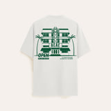 retro hotel printed oversized white t-shirt,  unisex t-shirt, 240gsm, 100% organic cotton