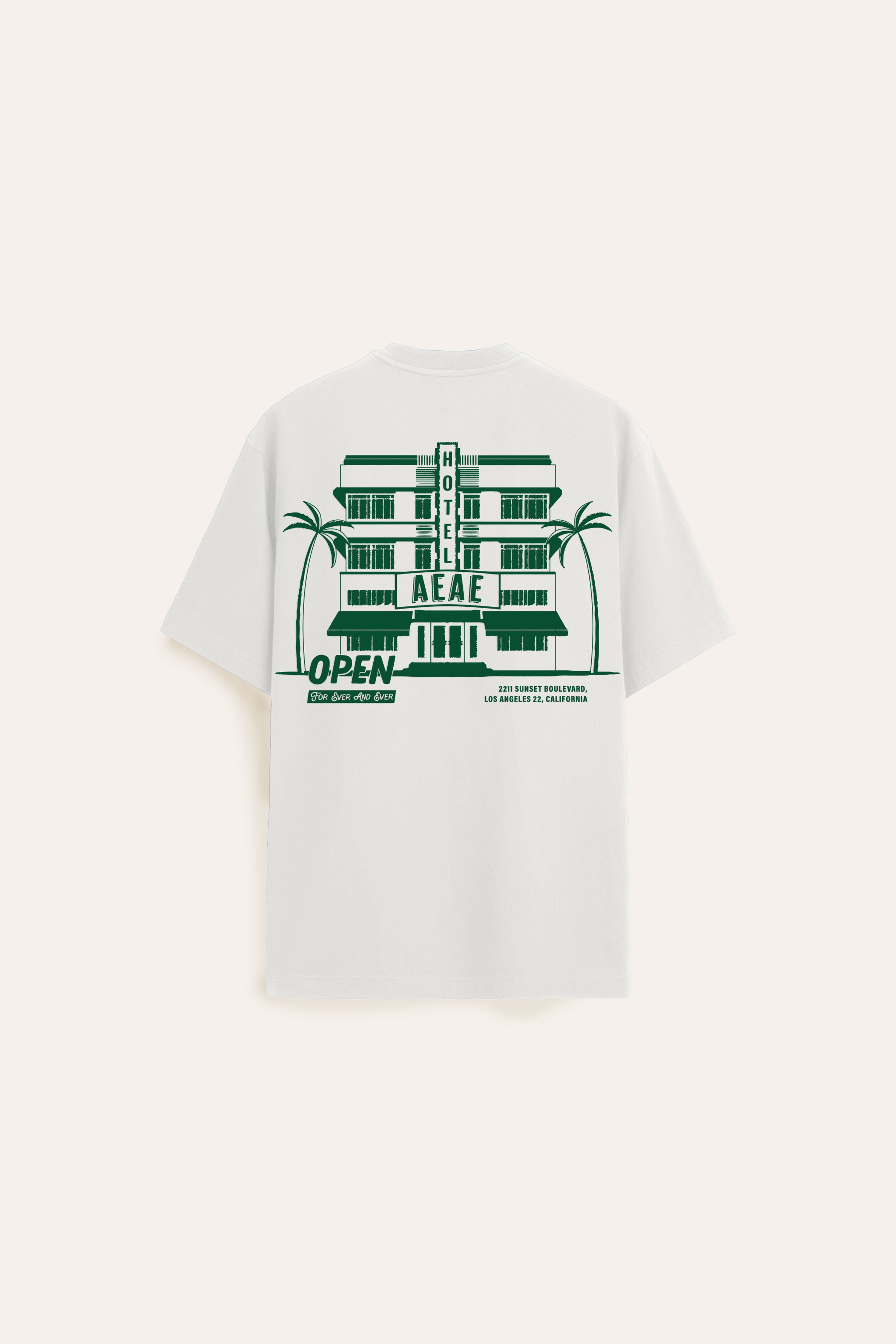 retro hotel printed oversized white t-shirt,  unisex t-shirt, 240gsm, 100% organic cotton