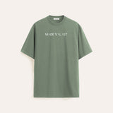 sage green oversized, unisex t-shirt, minimal, 250gsm organic cotton, made to last, sustainable fashion.