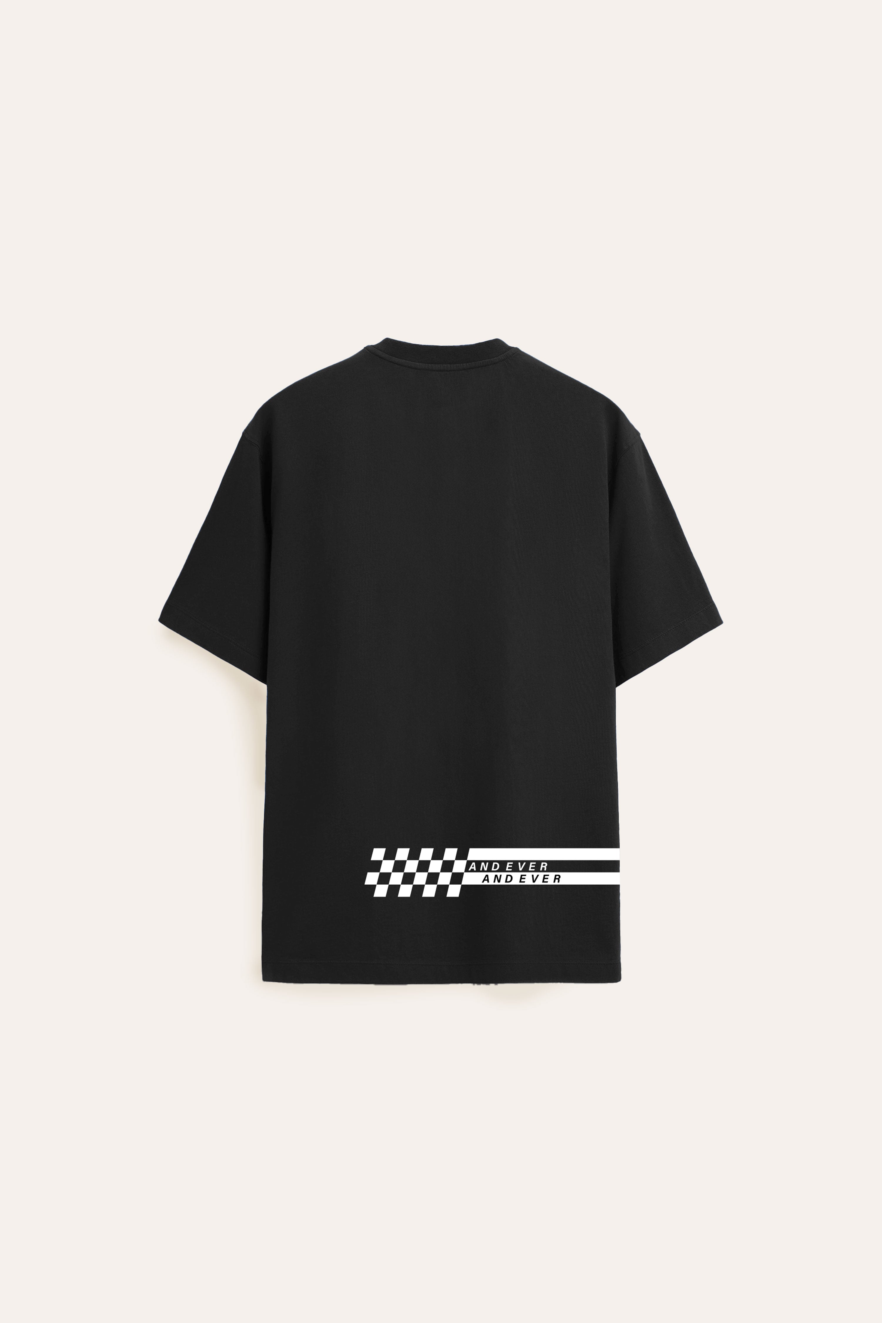 oversized unisex tshirt, racing club tshirt, black, 250gsm organic cotton