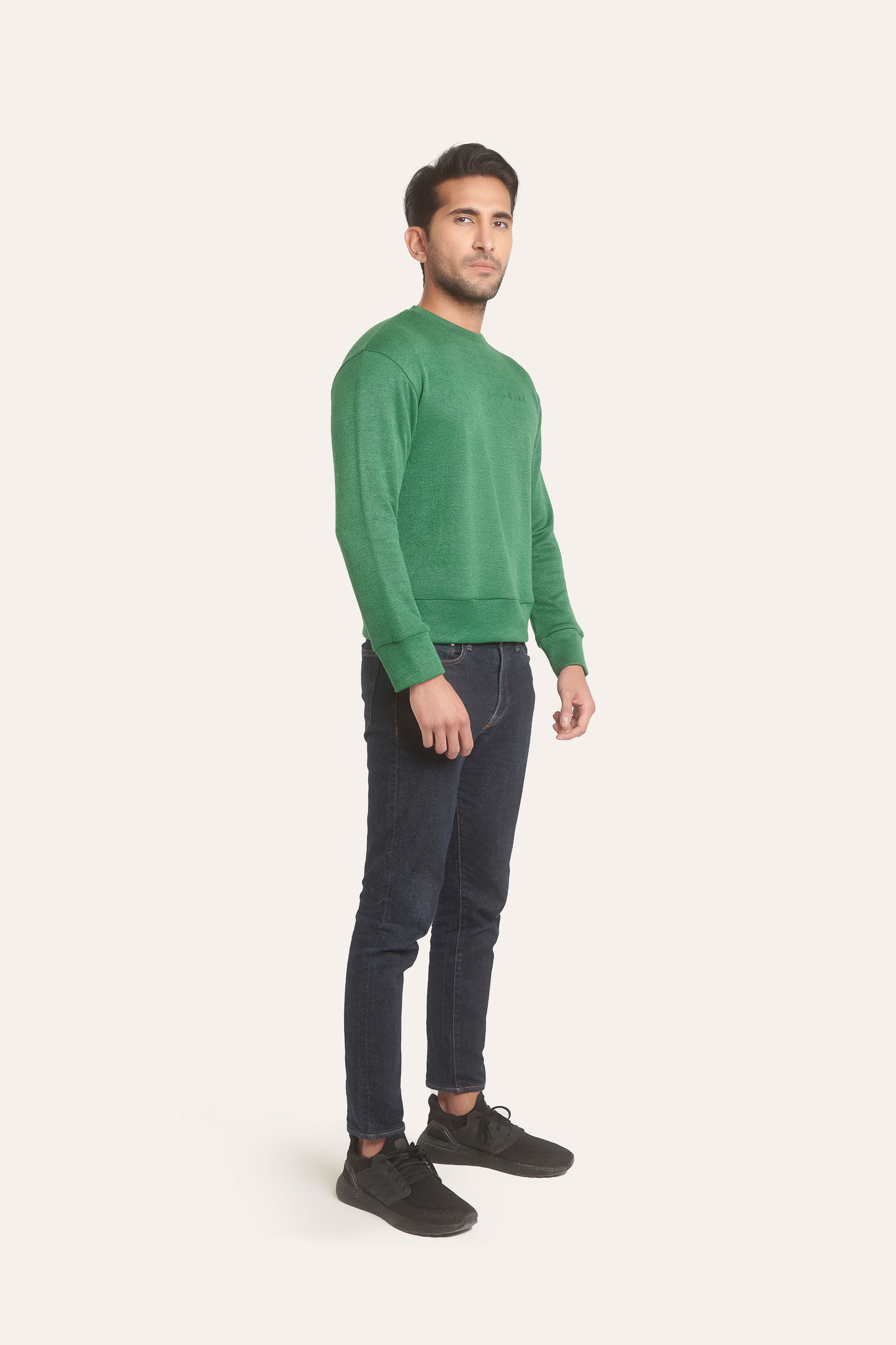 Unisex green knit oversized sweater 